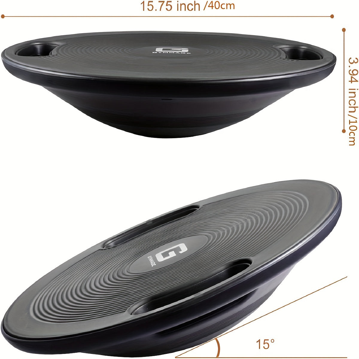1pc Balance Board - Non-Slip Exercise Trainer(Black)-1